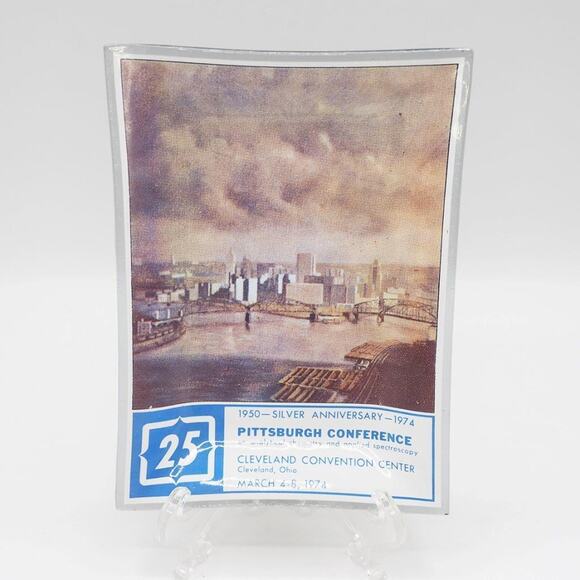 Pittsburgh Conference Analytical Chemistry 1974 Glass Plate Trinket Tray